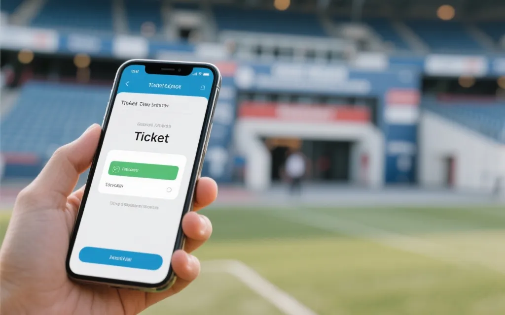 手机电子票验证与观赛入场流程示意图